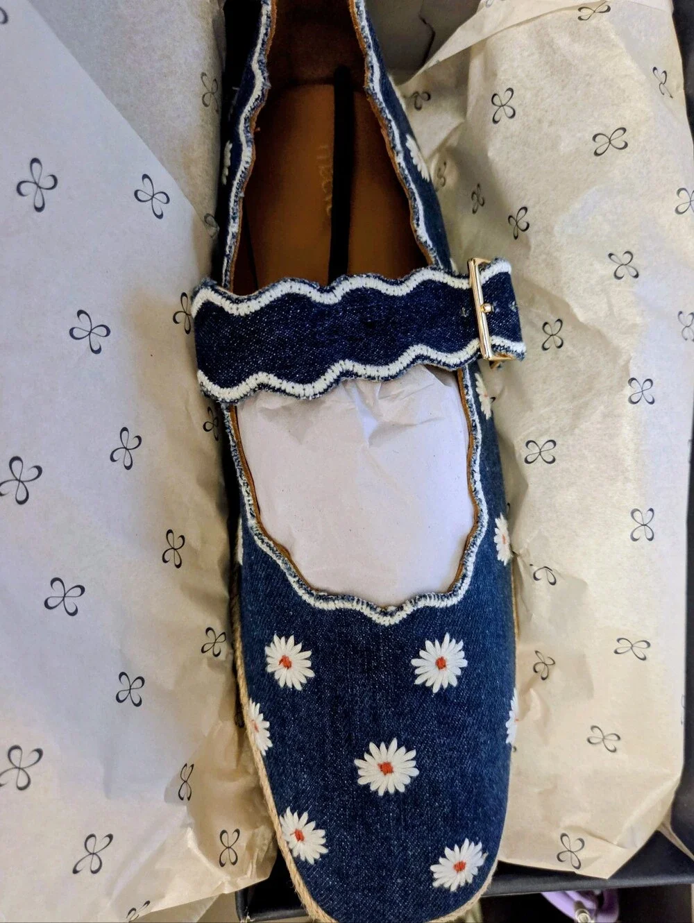 MAEVE scalloped Edge Espadrille Mary Jane Flats Sz 10 *NEW*